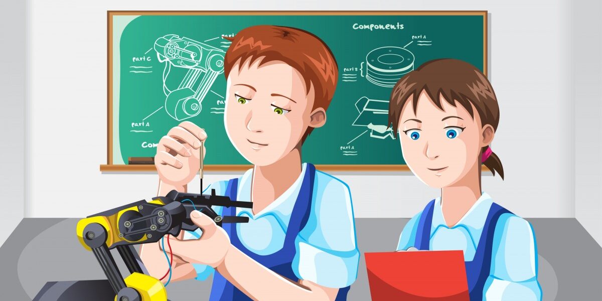 Hoje é dia de aula de robótica