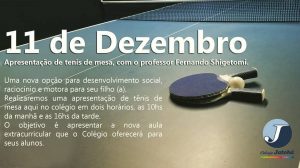 Aulas tênis de mesa Colégio Jatobá